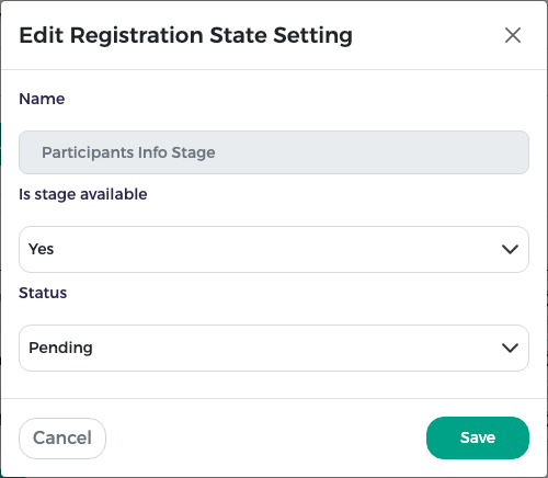 Edit dialog for Malaysia's Participants Info Stage: Is stage available and Status